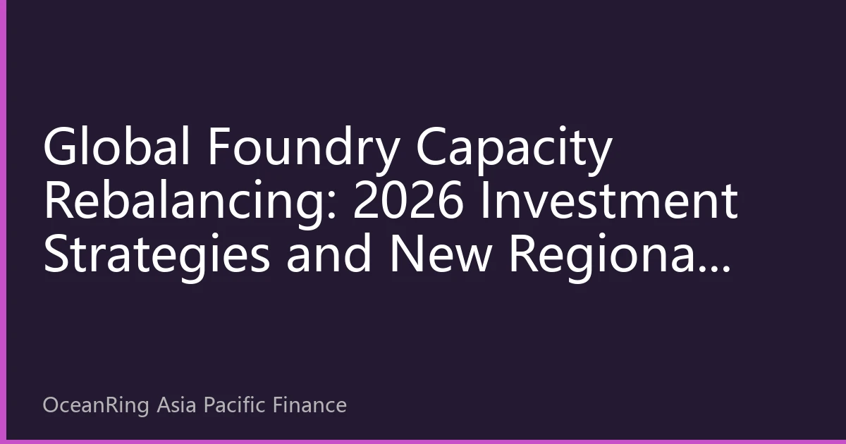 Global Foundry Capacity Rebalancing: 2026 Investment Strategies and New Regional Development Landscape
